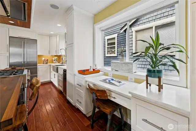 Kitchen area with office space