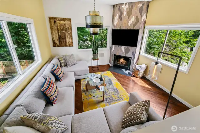 Living room below kitchen