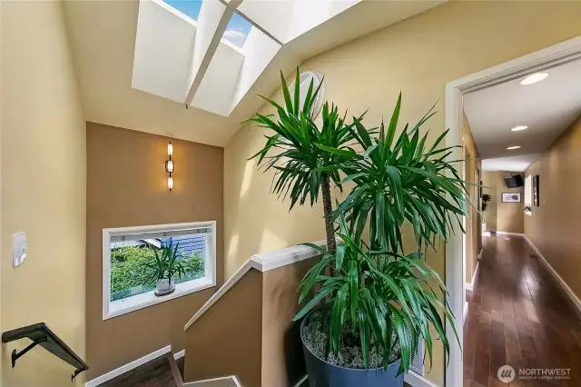 Top of stairs to upper suite and spare bed/bath