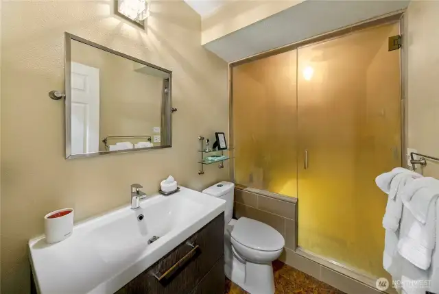 Lower suite steam shower