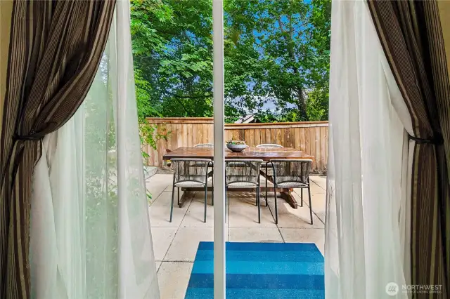 Slider from lower suite out to patio