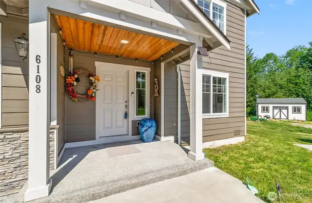 front porch with keybox