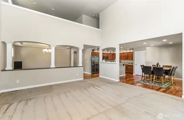 open floor plan to living room