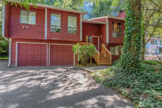 Welcome to a private estate surrounded by Evergreen trees.