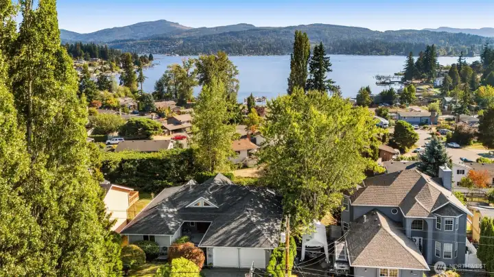 Bird's eye view & proximity to the lake.