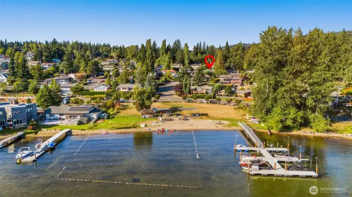 Property pin point in proximity to the lake.