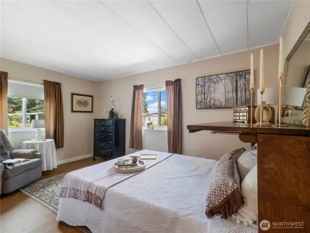 The second bedroom has windows letting in natura light for those that want that.