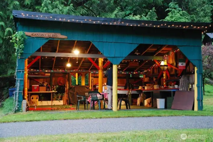 A look inside the Cantina ~ perfect place for storage, cars and celebrations.
