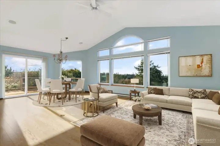 Virtually staged living room
