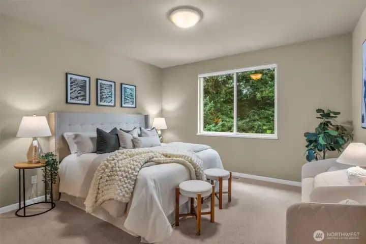 Private Primary suite and full bathroom on THE MAIN FLOOR!