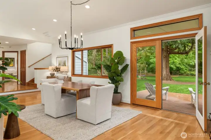 French doors to the AMAZING backyard!
