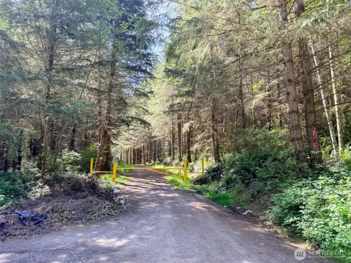 Gated entrance to site thru DNR lands.