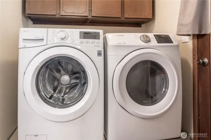 Washer and dryer stay. Washer and dryer stay.