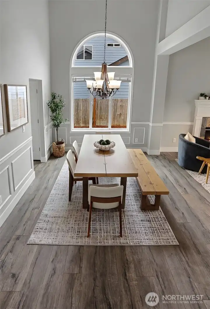 Stunning formal dining room is perfect for dinner parties or holiday gatherings. Stunning formal dining room is perfect for dinner parties or holiday gatherings.