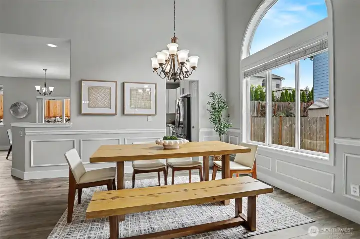 Large modern windows bring in tons of natural light. Designer molding adds extra style to the main floor. Large modern windows bring in tons of natural light. Designer molding adds extra style to the main floor.