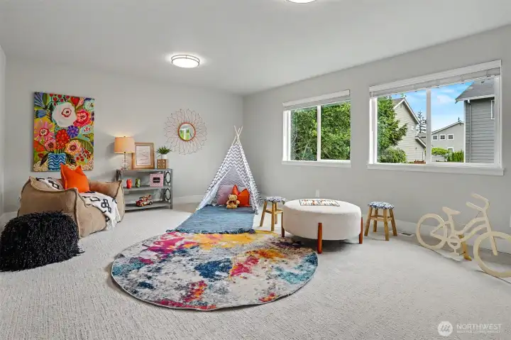This bonus room has so many possibilities. It would make a great play room, gaming area, media center or crafts room. This bonus room has so many possibilities. It would make a great play room, gaming area, media center or crafts room.