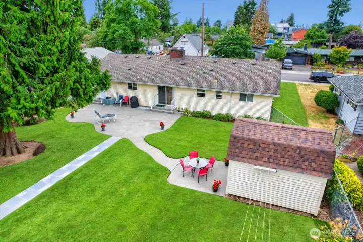 Arial View of Backyard