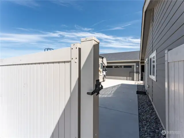 Shop and parking with privacy fence