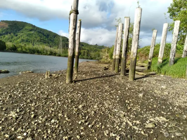 pilings on private beach