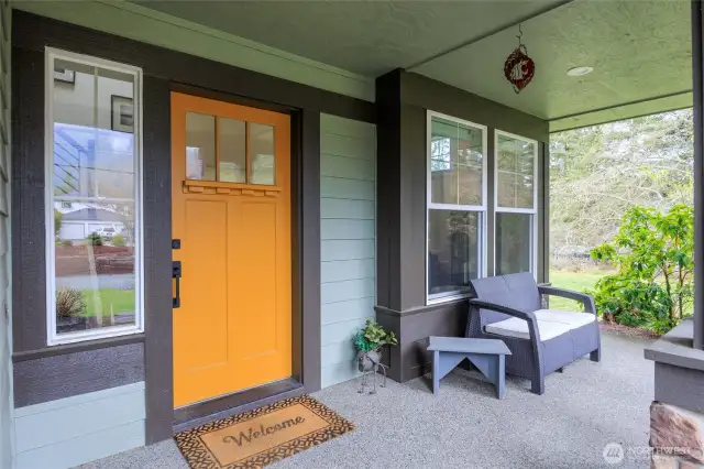 Inviting covered front porch.
