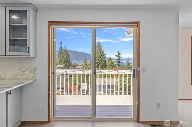 Sliding door leading to the large deck