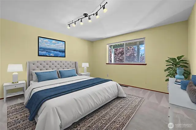 Lower level 4th bedroom - virtually staged