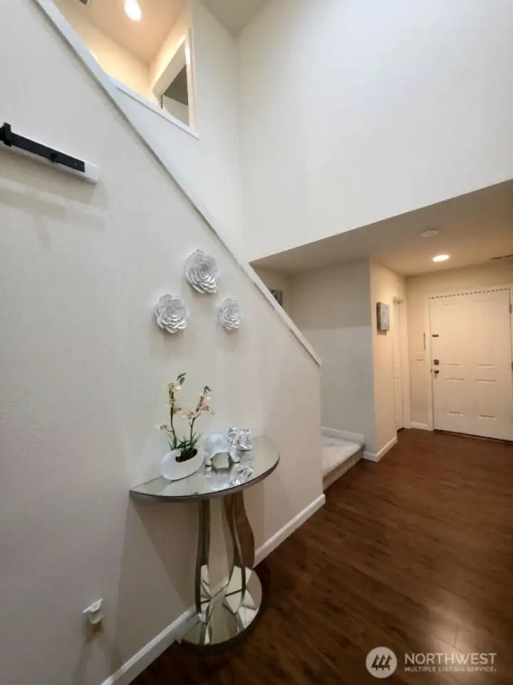 Entryway with high ceiling
