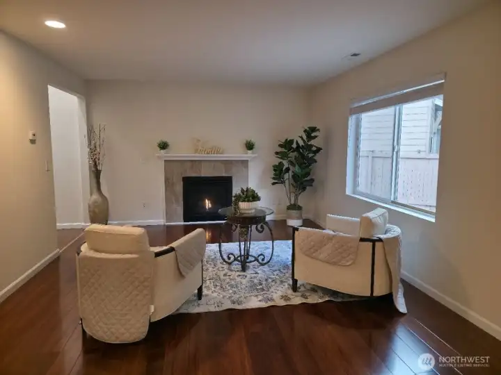 Cozy living space with gas fireplace