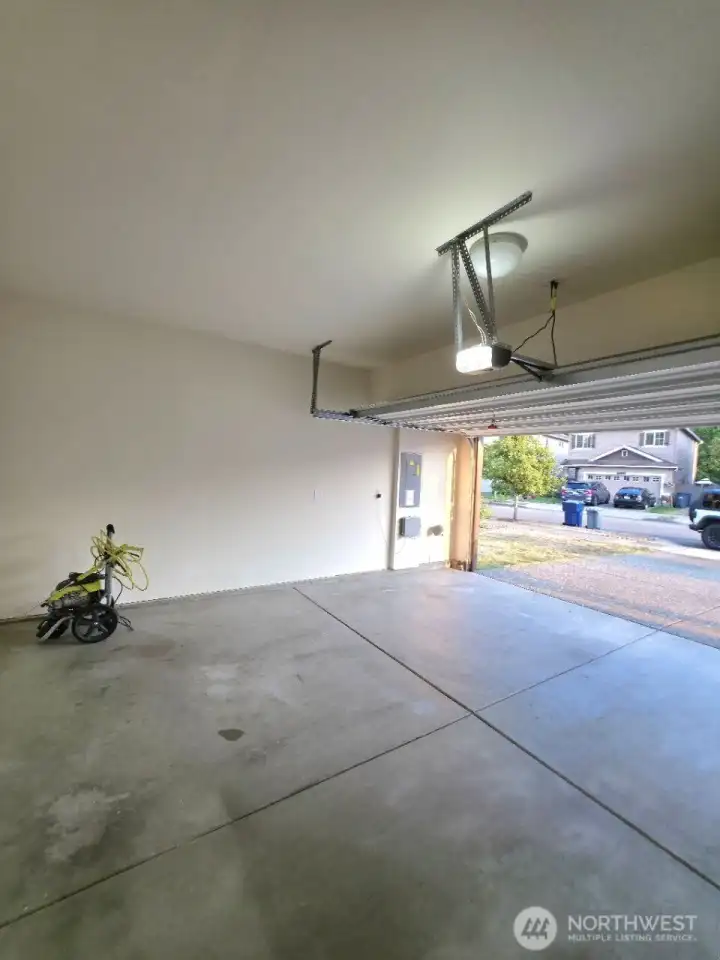 Spacious and freshly painted two-car garage