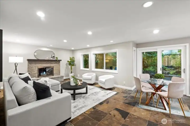 Cozy up in front of the gas fireplace in the family room. And for extra comfort, you can turn on the radiant floor heating.
