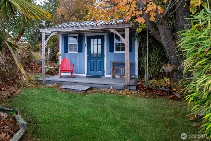 'The Studio', this detached space also has an amazing water view & would be fantastic for an office, art studio, gym or addtl storage.