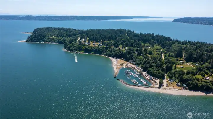 Aerial view of the island