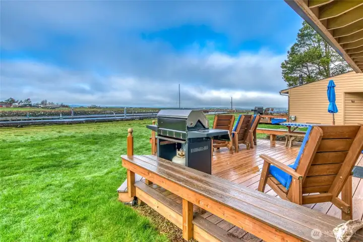 The deck furniture and BBQ is standard with every unit.