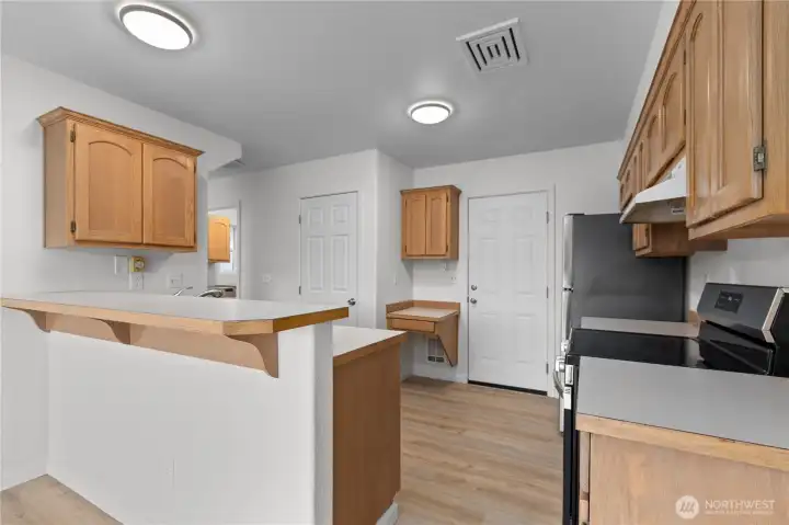 Entry to garage is beyond