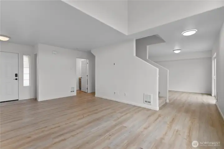 Living room is full of natural light