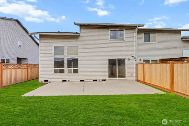 A view of the back of the home