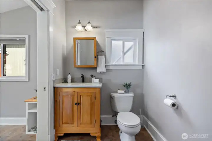 Main Level Bathroom off of bonus room