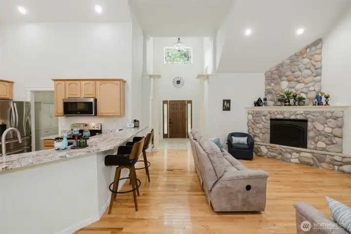 Open floor plan lets in all the natural light and makes for easy entertaining.