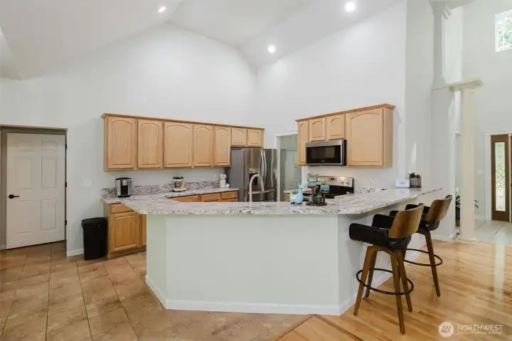 All stainless steel appliances stay.