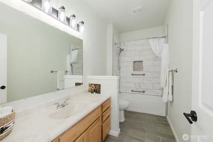 Guest bathroom was recently updated.