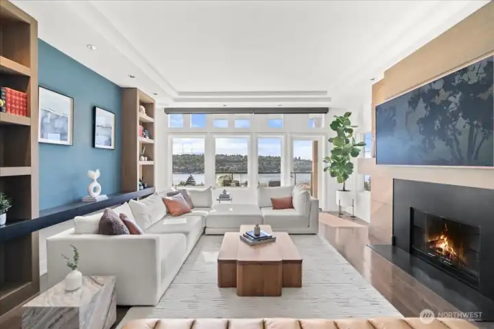 Expansive spaces for gathering offer a seamless indoor/outdoor flow throughout the main level.