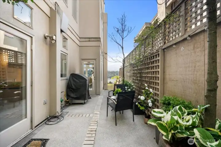 Private patio for year-round outdoor living
