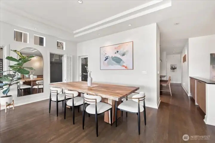 Open-concept dining spaces with seamless flow throughout