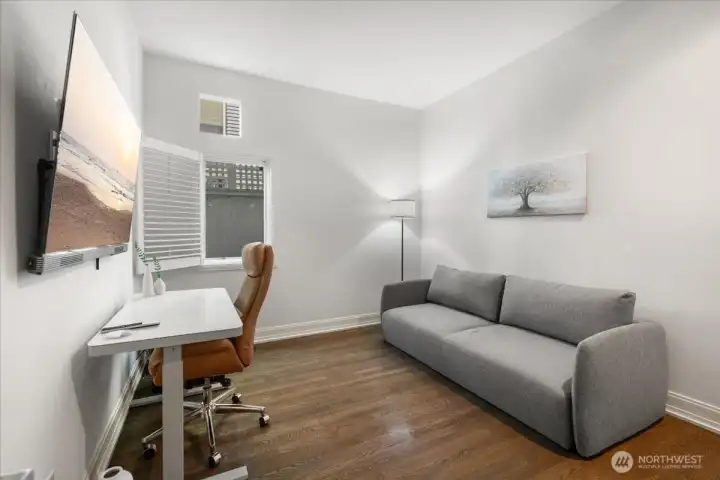A room ideal for a home office or guest space