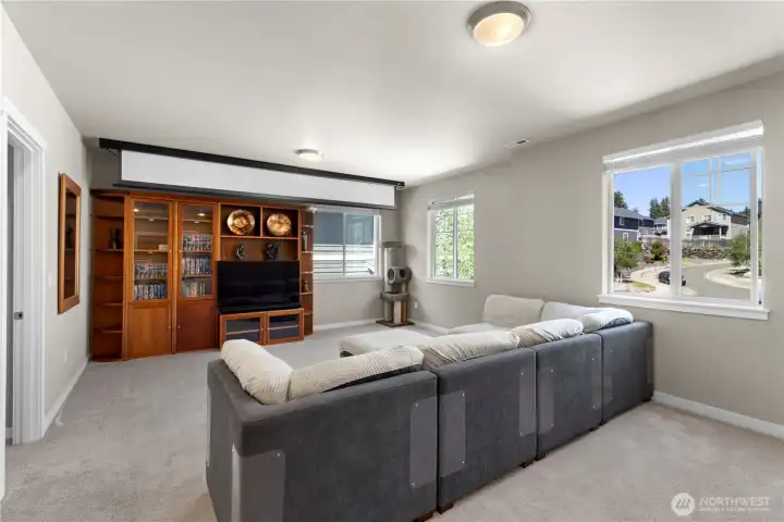 Upstairs loft: currently used as a theater room and the 15' remote screen stays!