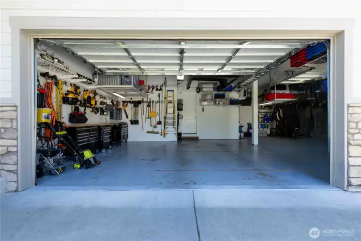 3 car garage boasts tons of storage space!