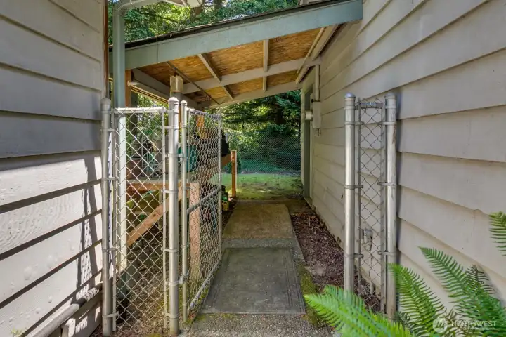 Gate side yard w/pet door
