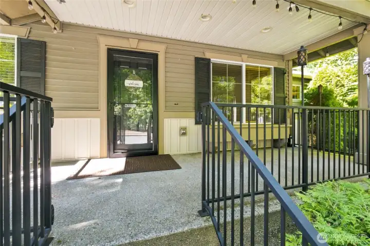 Covered and gated front porch