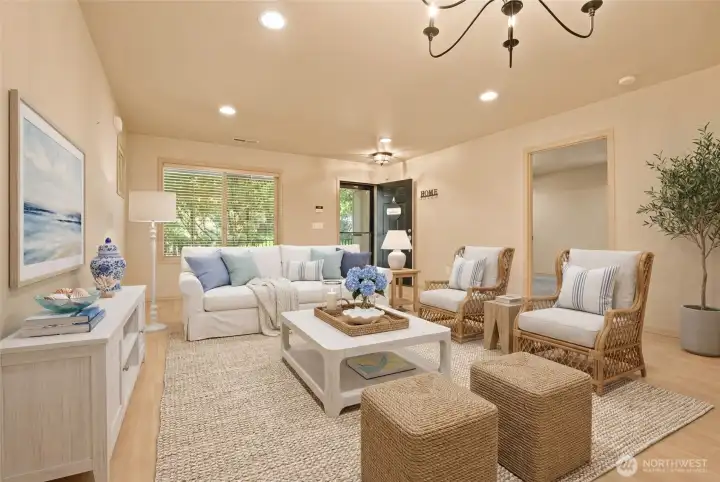 Virtually Staged Spacious living/dining combo