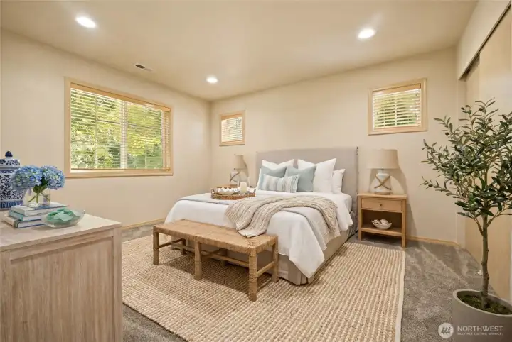 Virtually staged  bedroom
